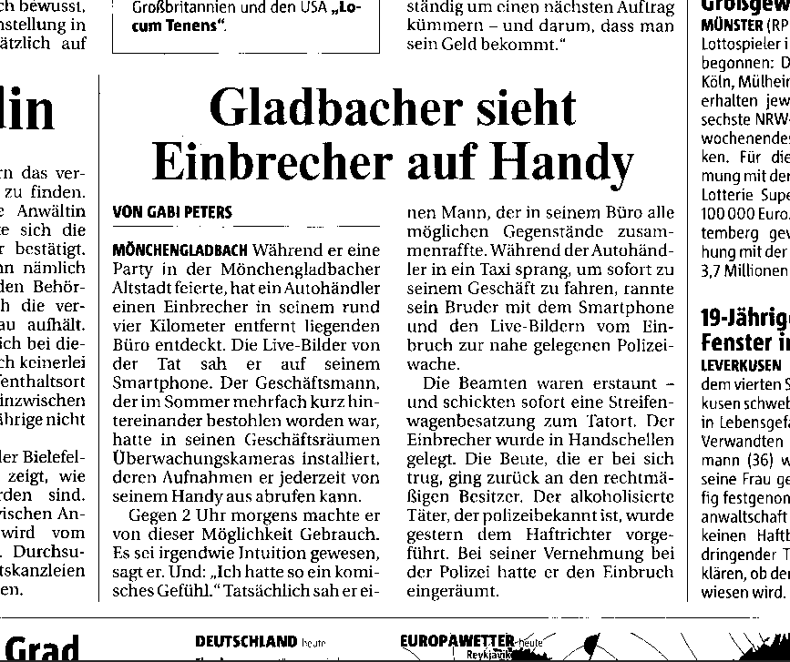 Artikel aus Rheinische Post vom 13.2.2012